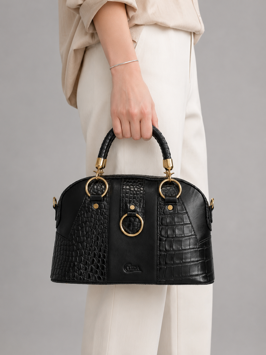 کیف دستی زنانه چرم طبیعی Dome Bag کد 0032