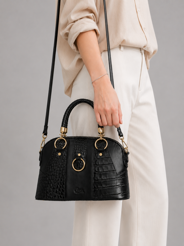 کیف دستی زنانه چرم طبیعی Dome Bag کد 0032